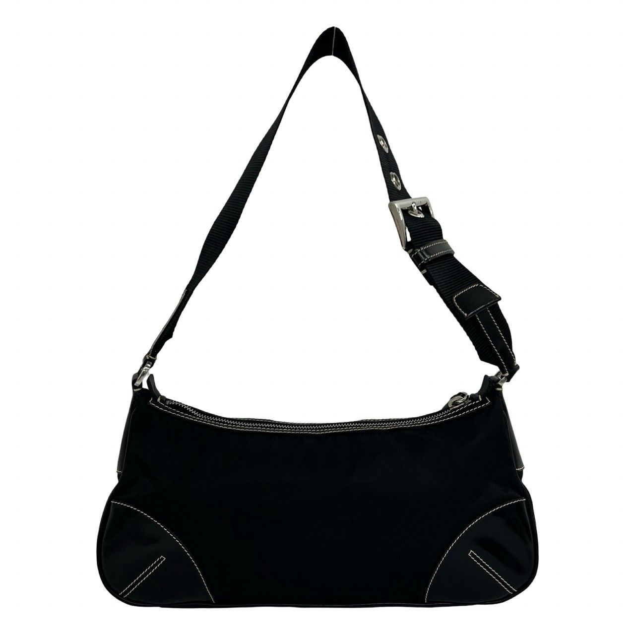 極 美品 希少品 PRADA プラダ 三角 ロゴ プレート 金具 テスート 