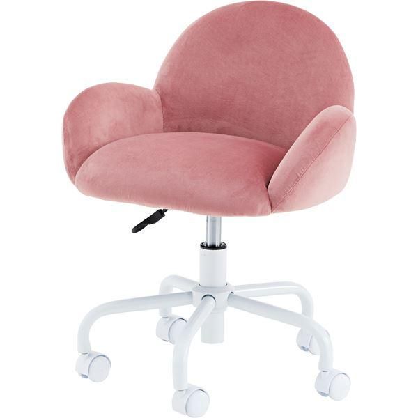 ds-オフィスチェア デスクチェア 幅54cm ピンク 昇降式 高さ調節 キャスター スチール 組立品 リビング 在宅ワーク テレワーク