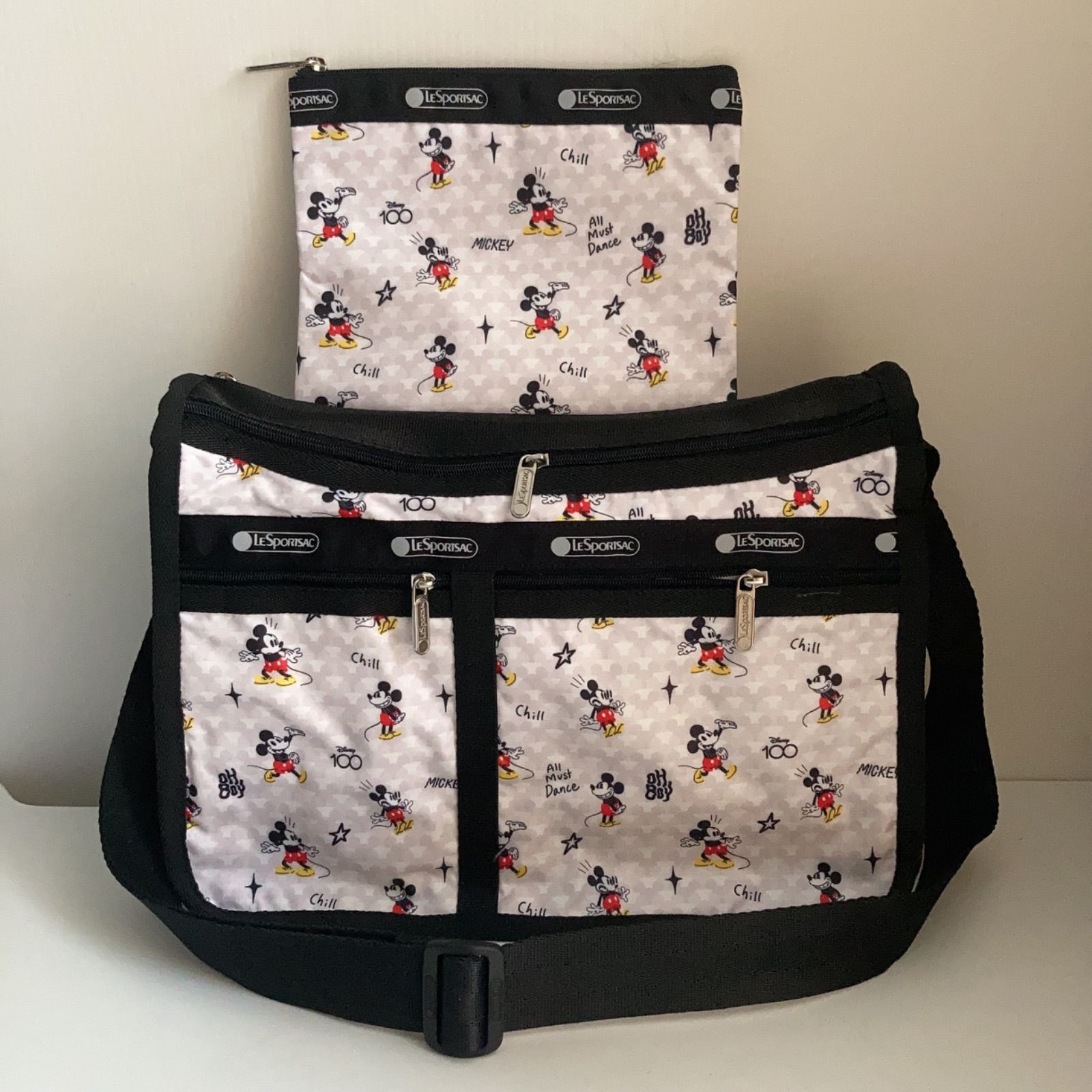 レスポートサック ディズニーミッキー ショルダーバッグ ポーチ付き 