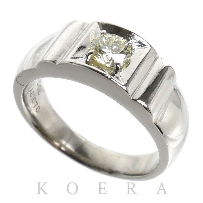 Pt900プラチナ リング・指輪 ダイヤモンド0.506ct 20号 13.0g メンズ 中古