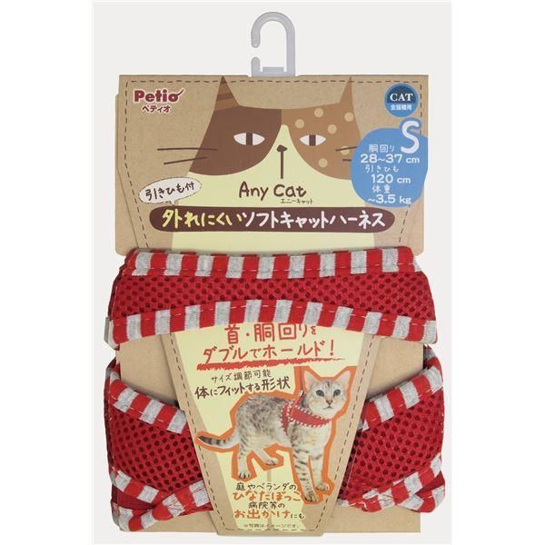 ds-（まとめ）Anycat ハーネスストライプ S レッド(ペット用品)〔×3セット〕 6,776円