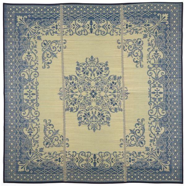 ds-い草 ラグマット 絨毯 約230×330cm ブルー 裏貼り仕様 表面：イ草100％ 縁：綿100％ カノン リビング ダイニング 9,862円