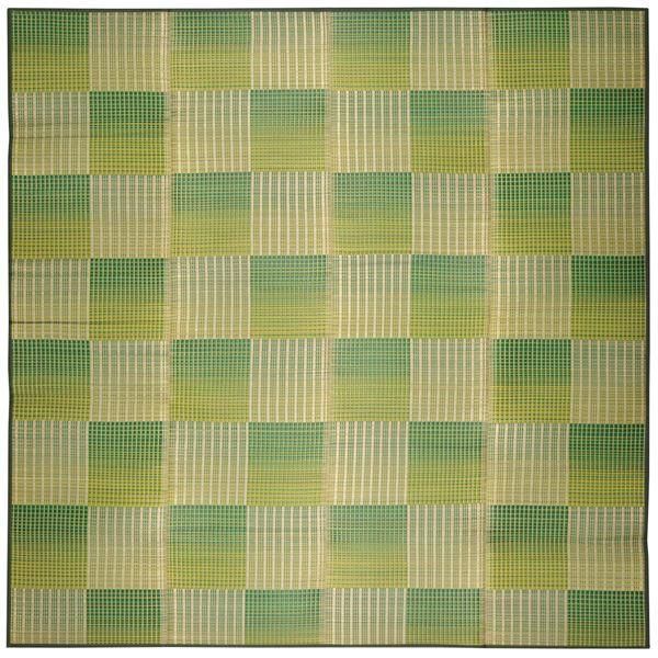 ds-い草 ラグマット 絨毯 約240×240cm グリーン 表面：イ草100％ 裏貼り 折りたたみ可 クレパス リビング ダイニング 模様替え