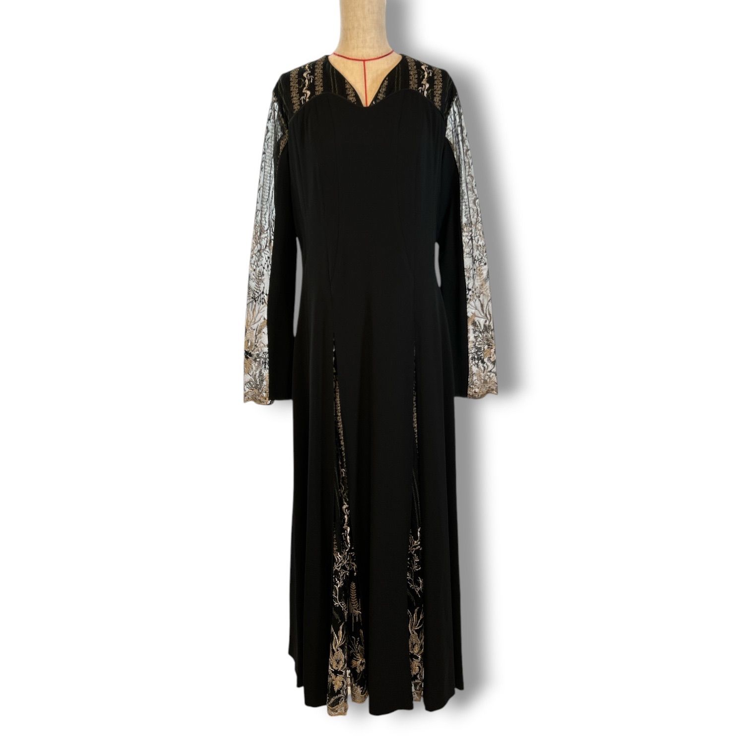 MURRAL ミューラル Petal lace dress ドレス ロングワンピース エンブロイダリー レース 透け感 オケージョン パーティー フォーマル お呼ばれ ブラック 黒 サイズ2 レディース 通年 ゴーゴー古着久喜倉庫店 23 No.3025