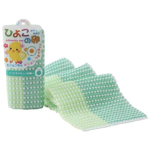 ds-ボディタオル/バス用品 〔グリーン〕 20×90cm 『ひよこの卵』 〔120個セット〕 38,532円