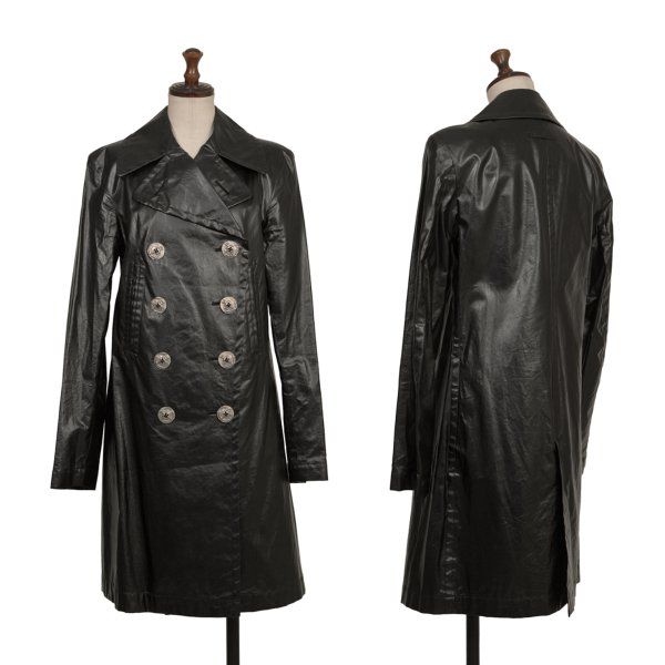 ジャンポールゴルチエ クラシックJean Paul GAULTIER CLASSIQUE ウレタンコーティングコットンイカリボタンコート 黒40