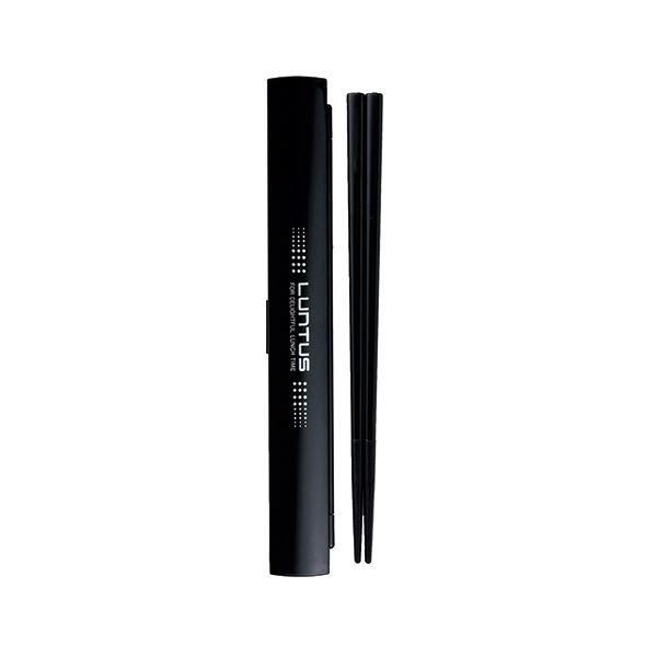 ds-箸箱セット/お箸 〔21cm ブラック〕 ワンプッシュ蓋付き 食洗機対応 銀イオン配合 抗菌加工 ランタス 〔180個セット〕