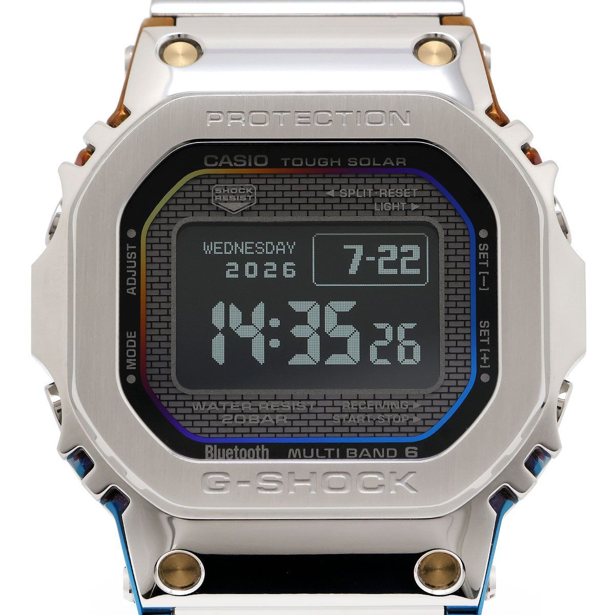 【 美品 】CASIO カシオ 腕時計 G-SHOCK Gショック フルメタル 5000シリーズ GMW-BZ5000RC-1JR 電波ソーラー Bluetooth レインボーIP MIP液晶 メンズ 70,400円