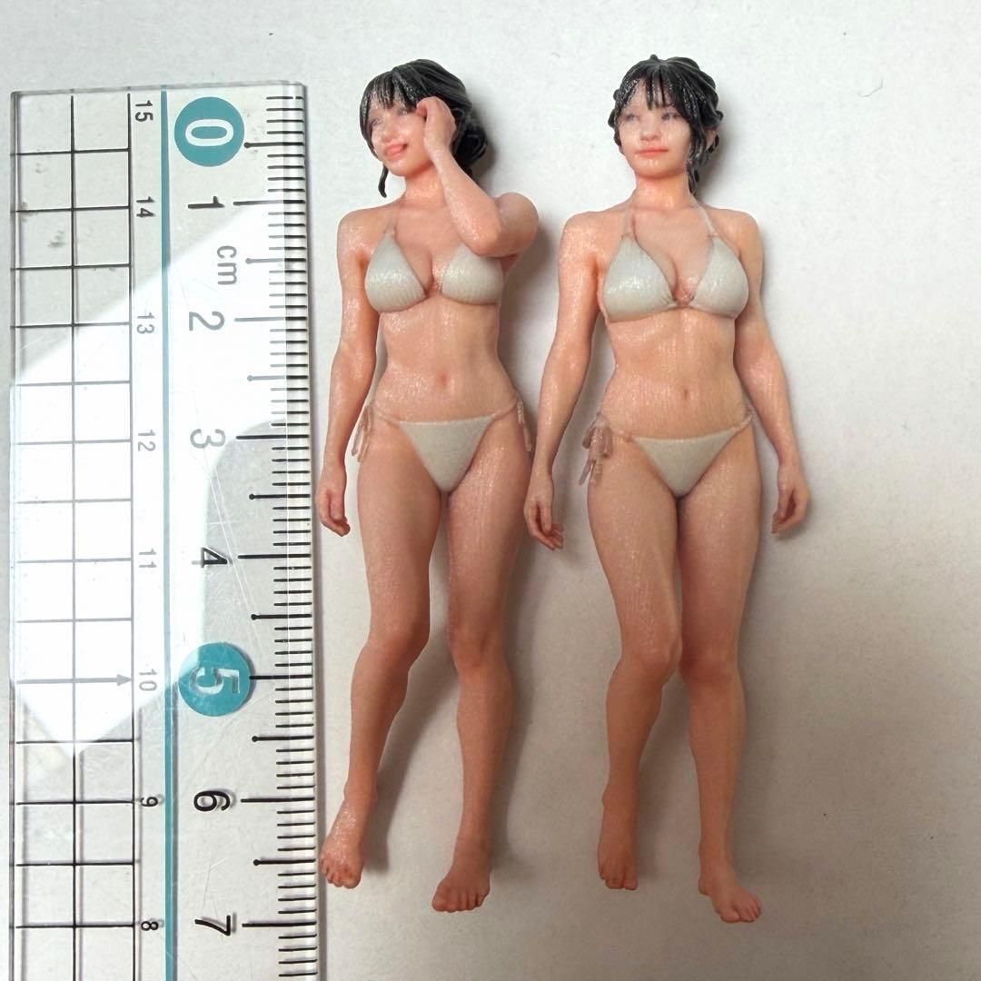 1/24 フィギュア2体 女性 水着 完成品 ミニチュア 1/64より大 3DA-FIG
