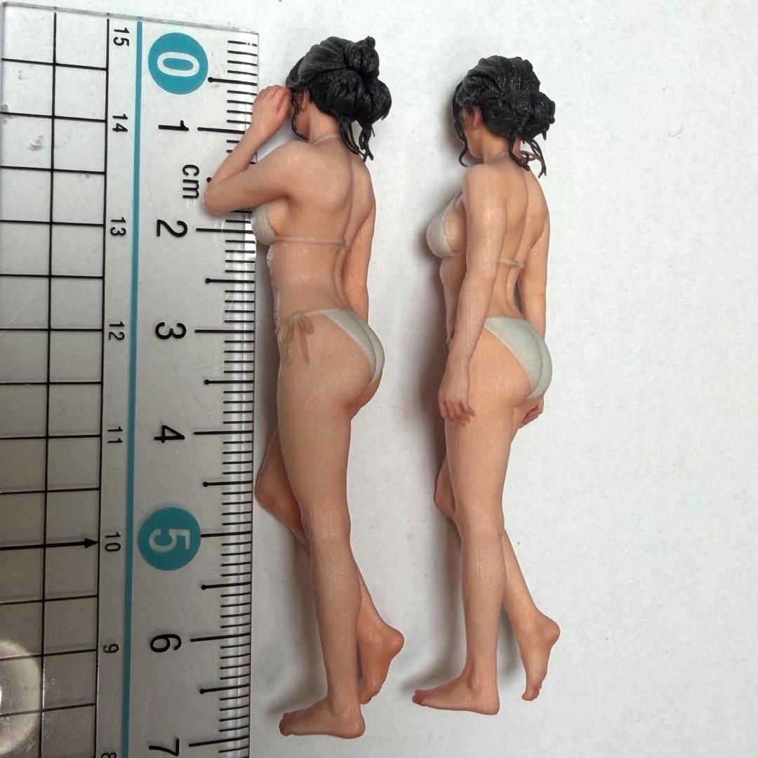 1/24 フィギュア2体 女性 水着 完成品 ミニチュア 1/64より大 3DA-FIG