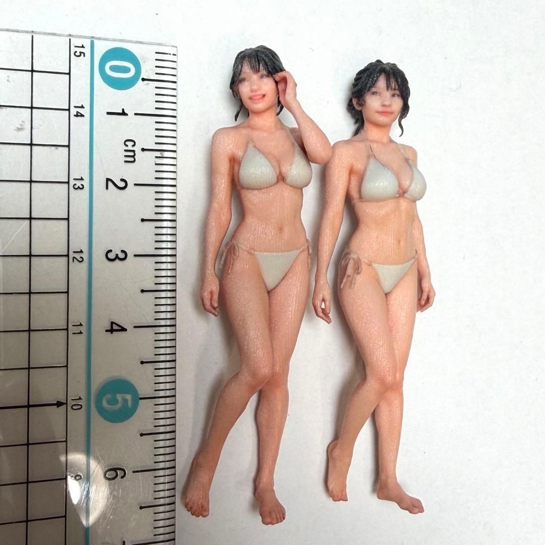1/24 フィギュア2体　女性　水着　完成品　ミニチュア　1/64より大　3D 1/24 フィギュア2体 女性 水着 完成品 ミニチュア 1/64より大 3DA-FIG