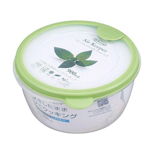ds-〔まとめ〕 保存容器 約幅14.1cm 900ml ソフトグリーン 60個セット 抗菌効果 食洗機可 エアキーパー どんぶり型 キッチン