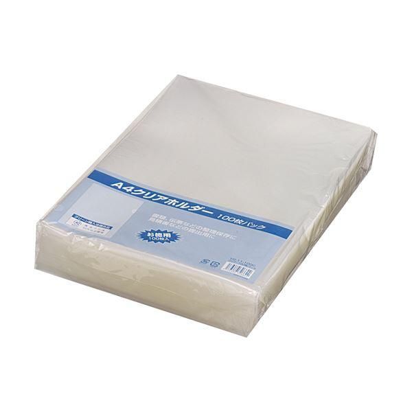 ds-(まとめ) G-Aim クリアホルダー A4 再生PP YG-11-100C 1パック（100枚） 〔×10セット〕