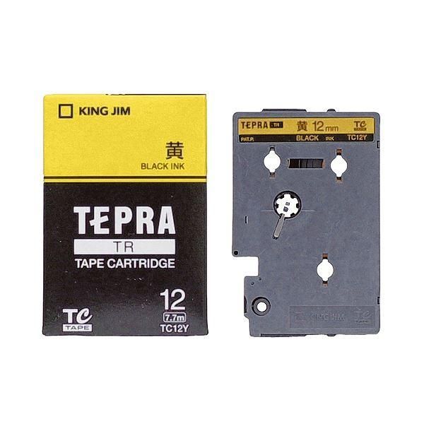 ds-(まとめ) キングジム テプラ TR テープカートリッジ パステル 12mm 黄／黒文字 TC12Y 1個 〔×10セット〕 14,918円