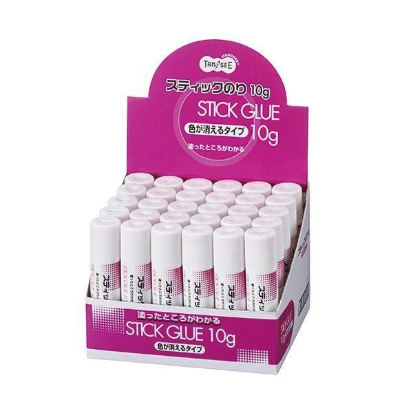 ds-(まとめ) TANOSEE スティックのり色が消えるタイプ 10g 1セット（30本） 〔×10セット〕