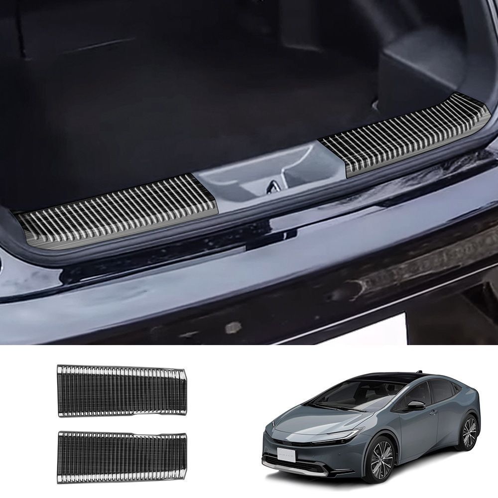 【送料無料】トヨタ プリウス (Toyota Prius) 2023 専用 内蔵リアバンパー ラゲッジプロテクター 防擦 ステンレス製 傷防止 ドレスアップ カスタム 簡単取付