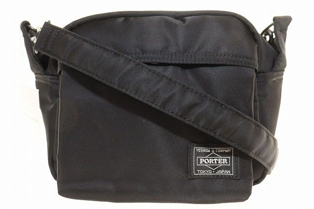 ポーター PORTER × COMME des GARCONS HOMME ナイロンツイル スクエア型 ショルダー バッグ ブラック 【ブランド古着ベクトル】【中古】▲■260809