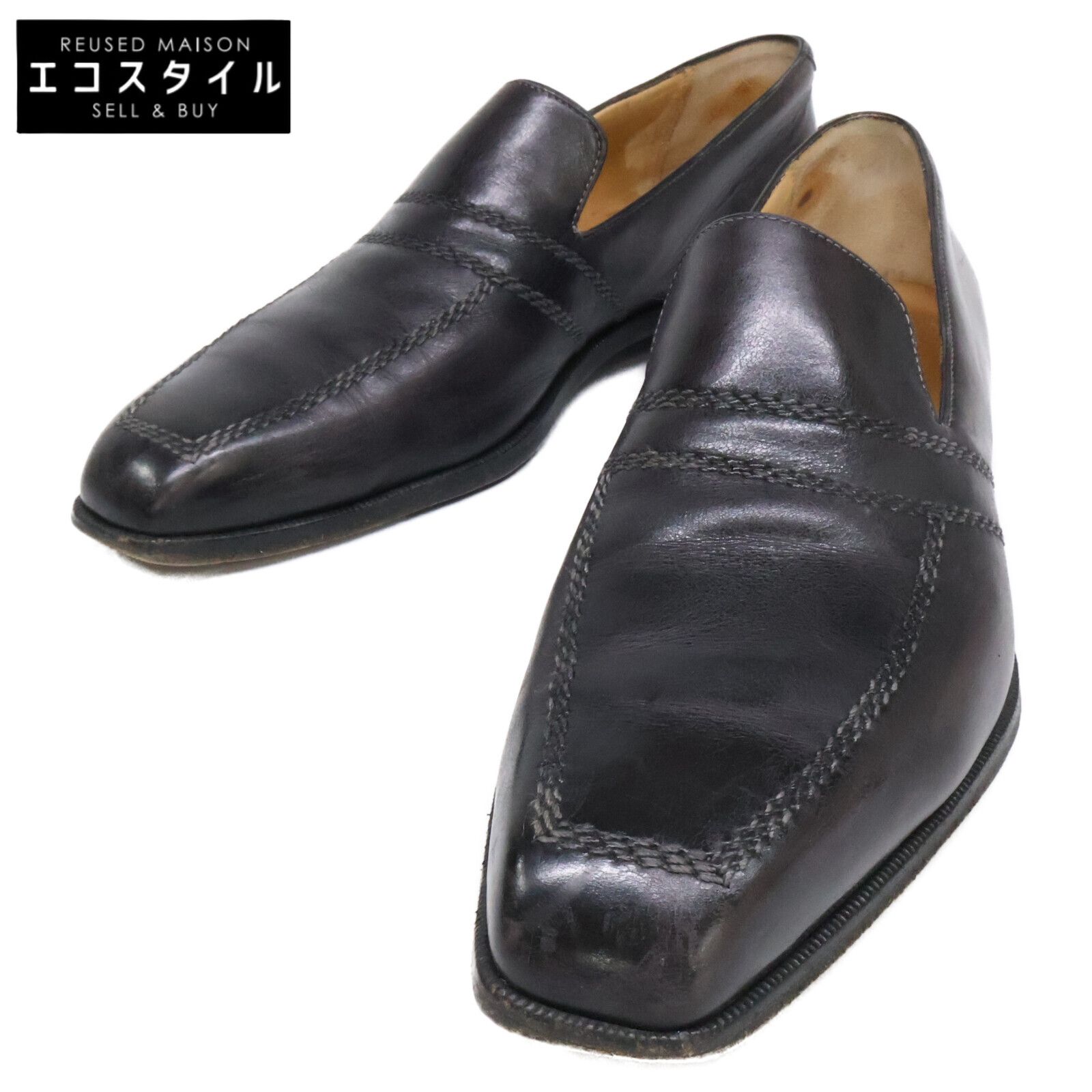 berluti ベルルッティ レザー スクエアトゥ スリッポン 8 【公式通販】