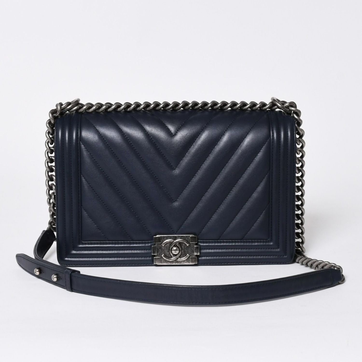極美品 CHANEL シャネル ボーイシャネル チェーンショルダーバッグ 21 