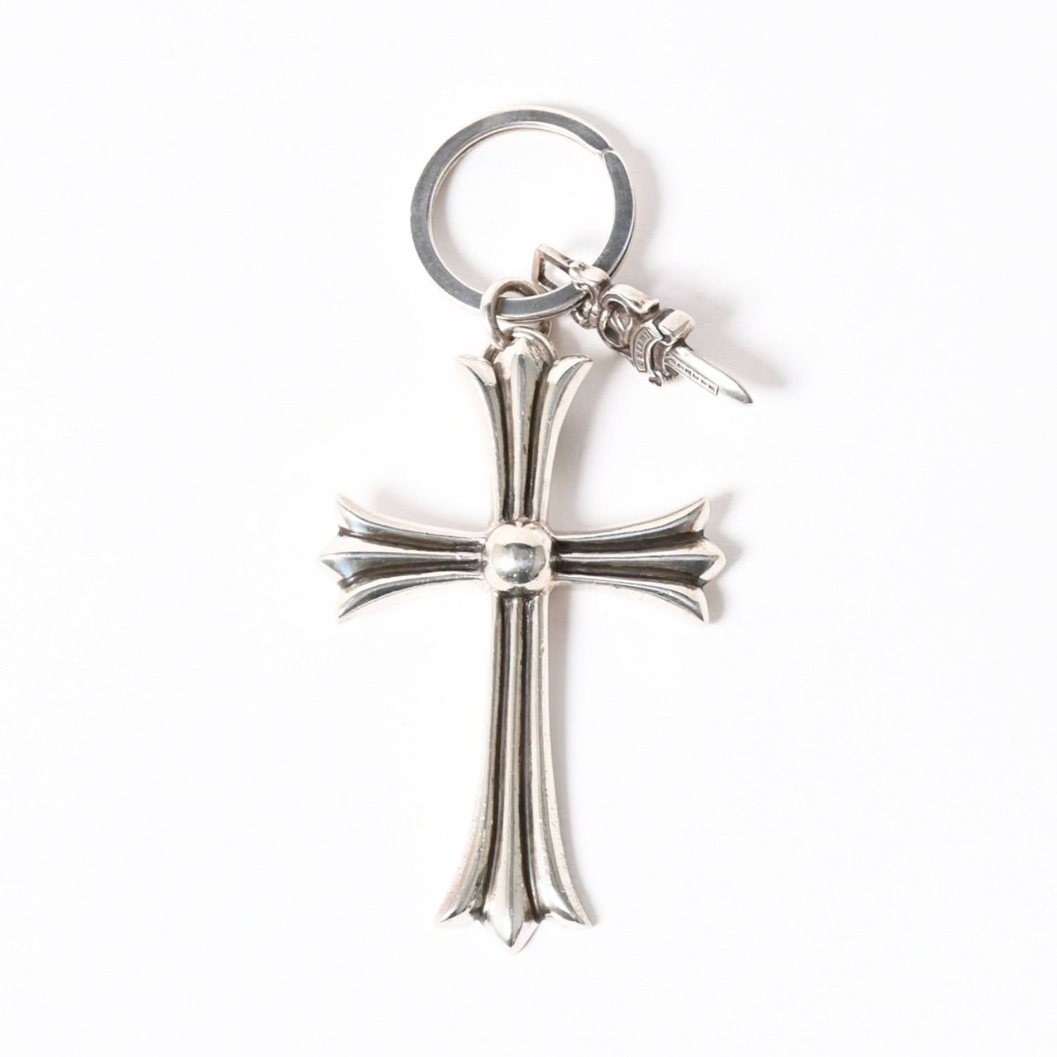 CHROME HEARTS クロムハーツ CH CRS LG & No5 DGGR ラージクロス #5ダガー キーリング 重量約55.07g 美品 中古 4a006326 272,250円