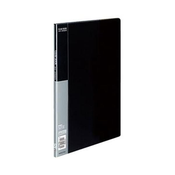 ds-(まとめ)コクヨ クリヤーブック(ベーシック)固定式 A4タテ 10ポケット 背幅10mm 黒 ラ-B10D 1セット(10冊)〔×3セット〕