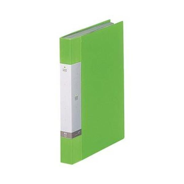 ds-(まとめ)リヒトラブ リクエスト クリヤーブックA4タテ 40ポケット 背幅32mm 黄緑 G3202-6 1セット(10冊)〔×3セット〕