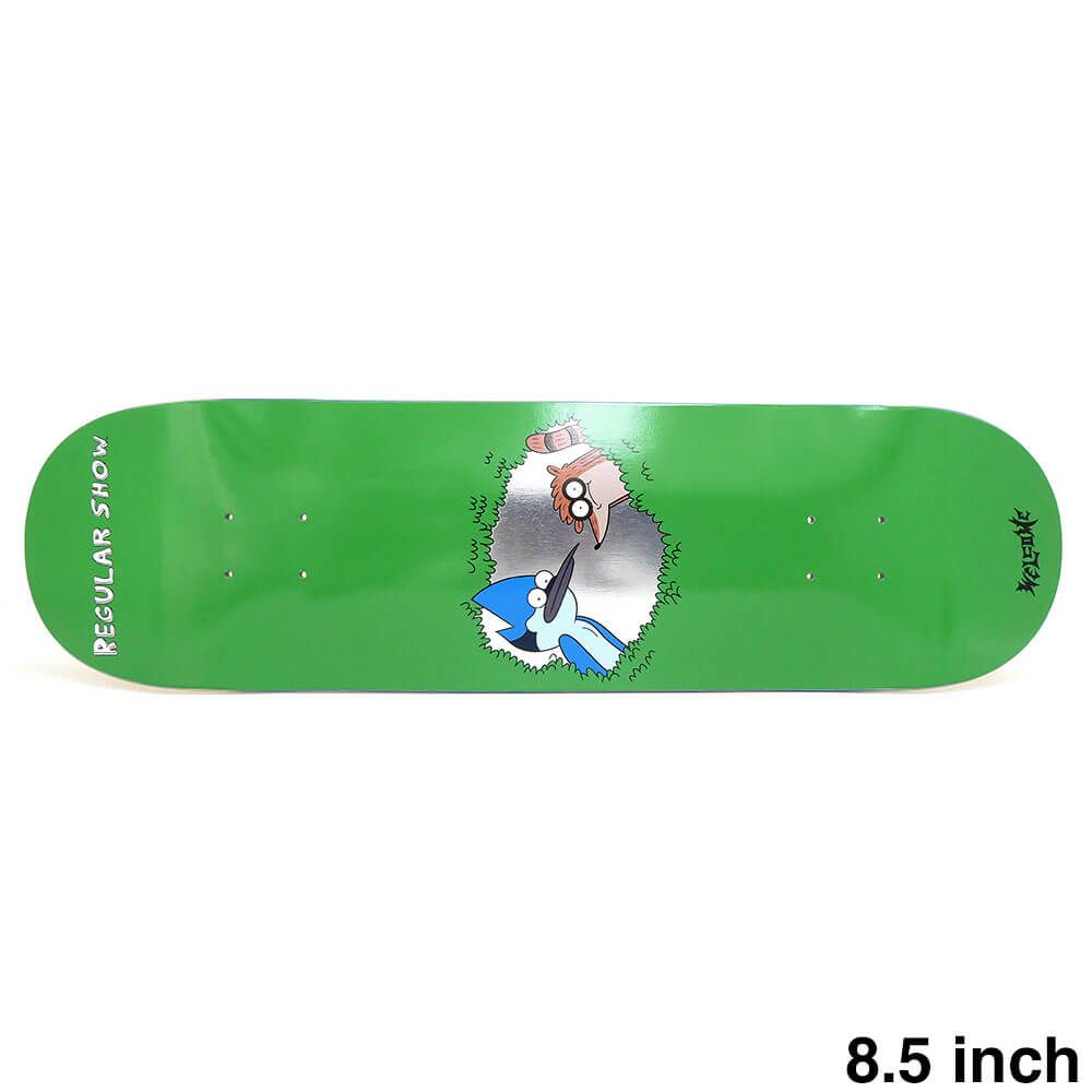 WELCOME DECK ウェルカム デッキ REGULAR SHOW x WELCOME SHRUB GREEN/SILVER FOIL 8.5　スケートボード スケボー