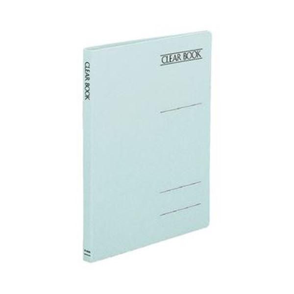 ds-（まとめ）コクヨ クリヤーブック（フラットファイルタイプ）A4タテ 2穴 8ポケット付属 背幅18mm 青 ラ-200B 1セット（10冊）〔×3セット〕