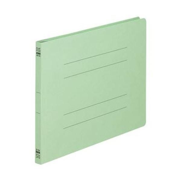 ds-(まとめ)TANOSEE フラットファイル(ノンステープルタイプ)A4ヨコ 150枚収容 背幅18mm 緑 1セット(100冊:10冊×10パック)〔×3セット〕