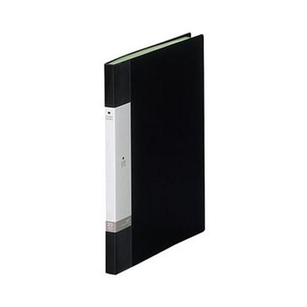 ds-(まとめ)リヒトラブ リクエスト クリヤーブックA4タテ 20ポケット 背幅16mm 黒 G3201-24 1セット(10冊)〔×5セット〕