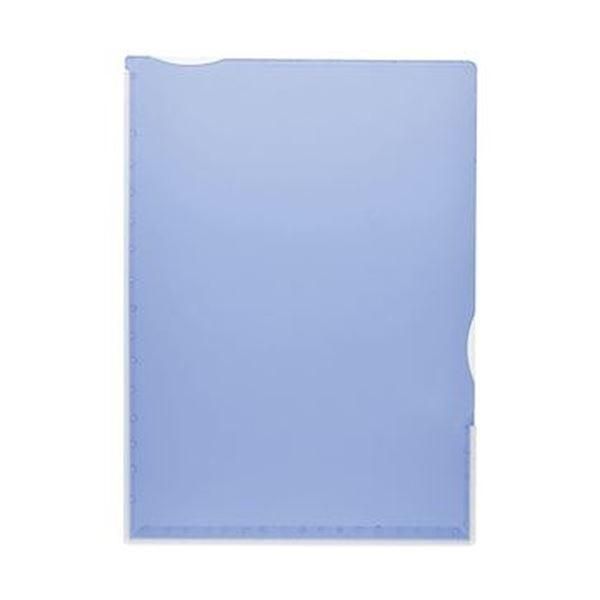 ds-（まとめ）TANOSEE 超丈夫なマチ付クリアホルダー タフレル A4タテ ブルー 1セット（20枚：5枚×4パック）〔×5セット〕