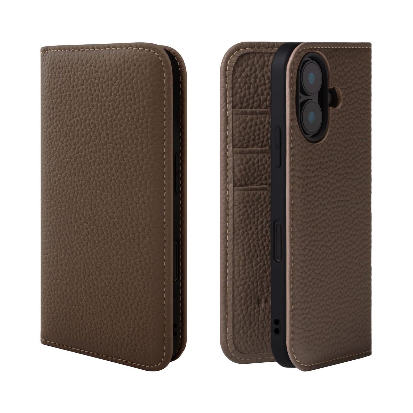 HANATORA for iPhone 16 ケース 手帳型 レザー トープ PH-16-Taupe