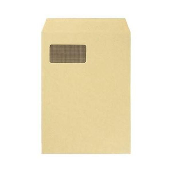 ds-（まとめ）TANOSEE 窓付封筒 裏地紋付 A4テープのりなし 85g/m2 クラフト（窓：グラシン紙）1パック（100枚）〔×5セット〕