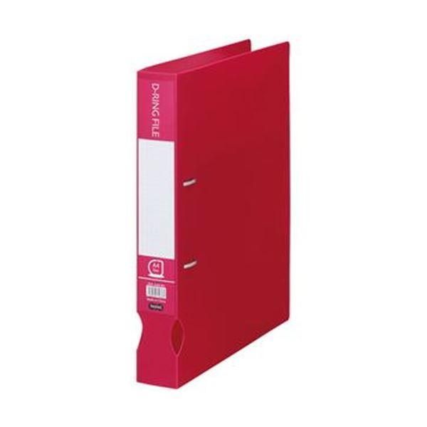 ds-（まとめ）TANOSEE Dリングファイル（再生PP表紙）A4タテ 2穴 300枚収容 背幅43mm バーガンディ 1セット（10冊）〔×5セット〕