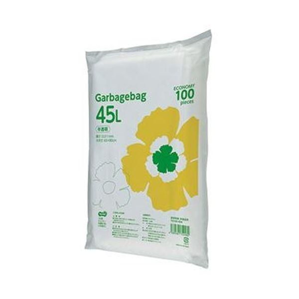 ds-（まとめ）TANOSEE ゴミ袋エコノミー 半透明 45L 1パック（100枚）〔×20セット〕
