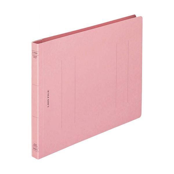ds-（まとめ）ライオン事務器 フラットファイル（環境）樹脂押え具 B5ヨコ 150枚収容 背幅18mm ピンク A-526KB5E 1冊〔×50セット〕