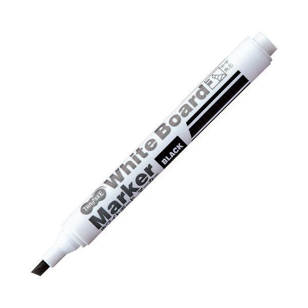 ds-（まとめ）TANOSEE ホワイトボードマーカー中字 角芯 黒 1セット（12本）〔×10セット〕