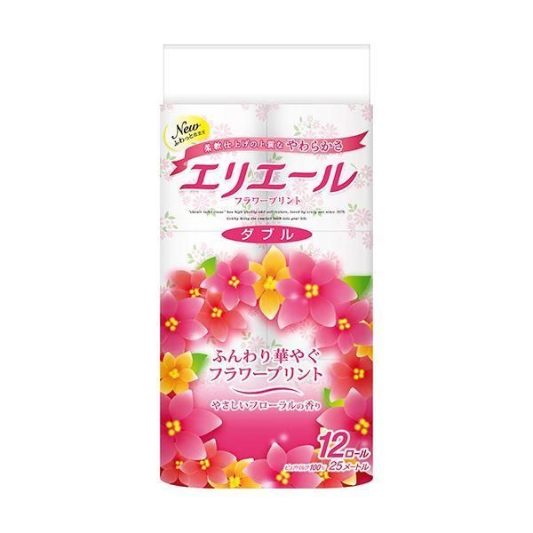 ds-（まとめ）大王製紙 エリエールトイレットティシュー フラワープリント ダブル 芯あり 香つき 25m 1パック（12ロール）〔×10セット〕 10,311円