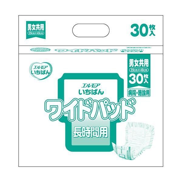 ds-（まとめ）カミ商事 エルモア いちばんワイドパッド 長時間用 1パック（30枚）〔×10セット〕