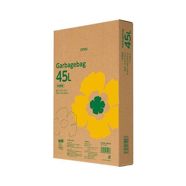 ds-（まとめ）TANOSEE ゴミ袋エコノミー 半透明 45L BOXタイプ 1箱（110枚）〔×10セット〕