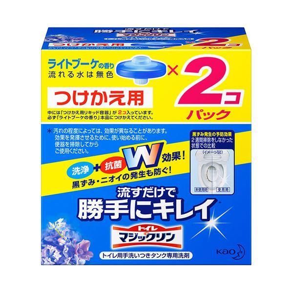 ds-（まとめ）花王 トイレマジックリン流すだけで勝手にキレイ ライトブーケの香り つけかえ用 80g 1セット（2個）〔×10セット〕