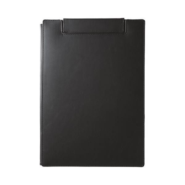 ds-（まとめ）キングジム レザフェスUクリップボード（カバー付）A4 クロ 1932LU 1枚〔×5セット〕
