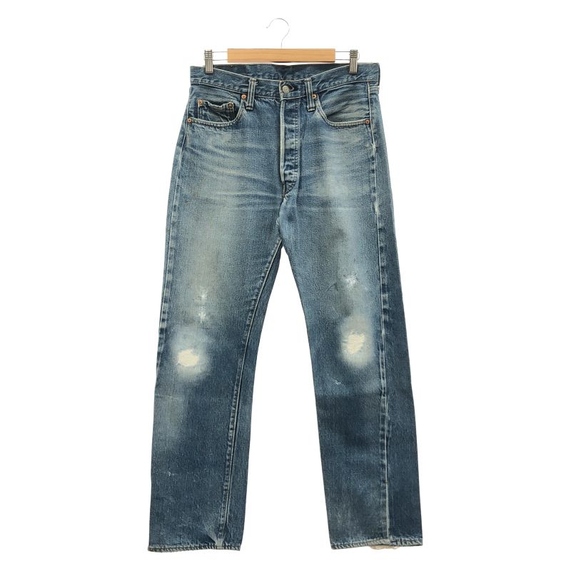 【中古】70s LEVI'S 501 W34 78年製 裏ボタン6 ボタンフライ バックポケット裏チェーンステッチ 赤耳 黒カン Rタブ[19]
