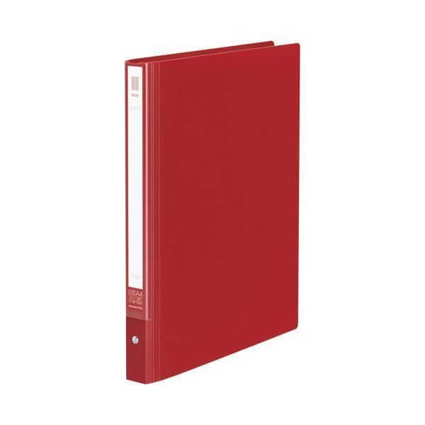 ds-（まとめ）コクヨ クリヤーブック（NEOS） 替紙式 A4タテ 30穴 10ポケット付属 背幅27～40mm カーマインレッド ラ-NE720R 1冊〔×5セット〕