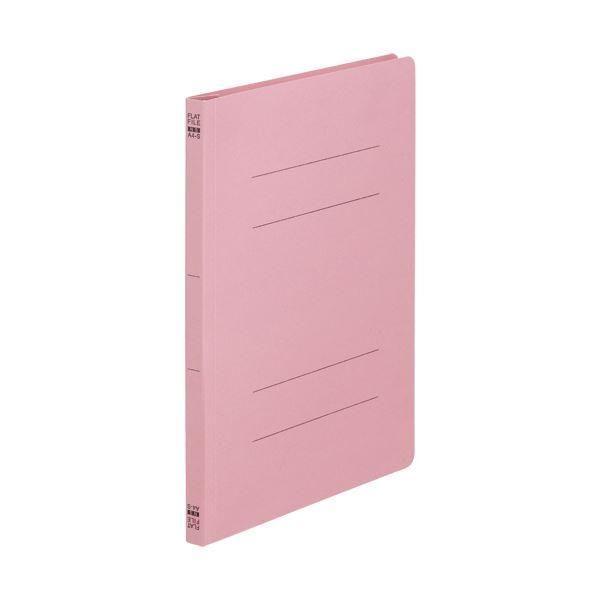 ds-(まとめ)TANOSEE フラットファイル(ノンステープルタイプ)A4タテ 150枚収容 背幅18mm ピンク 1セット(100冊:10冊×10パック)〔×2セット〕