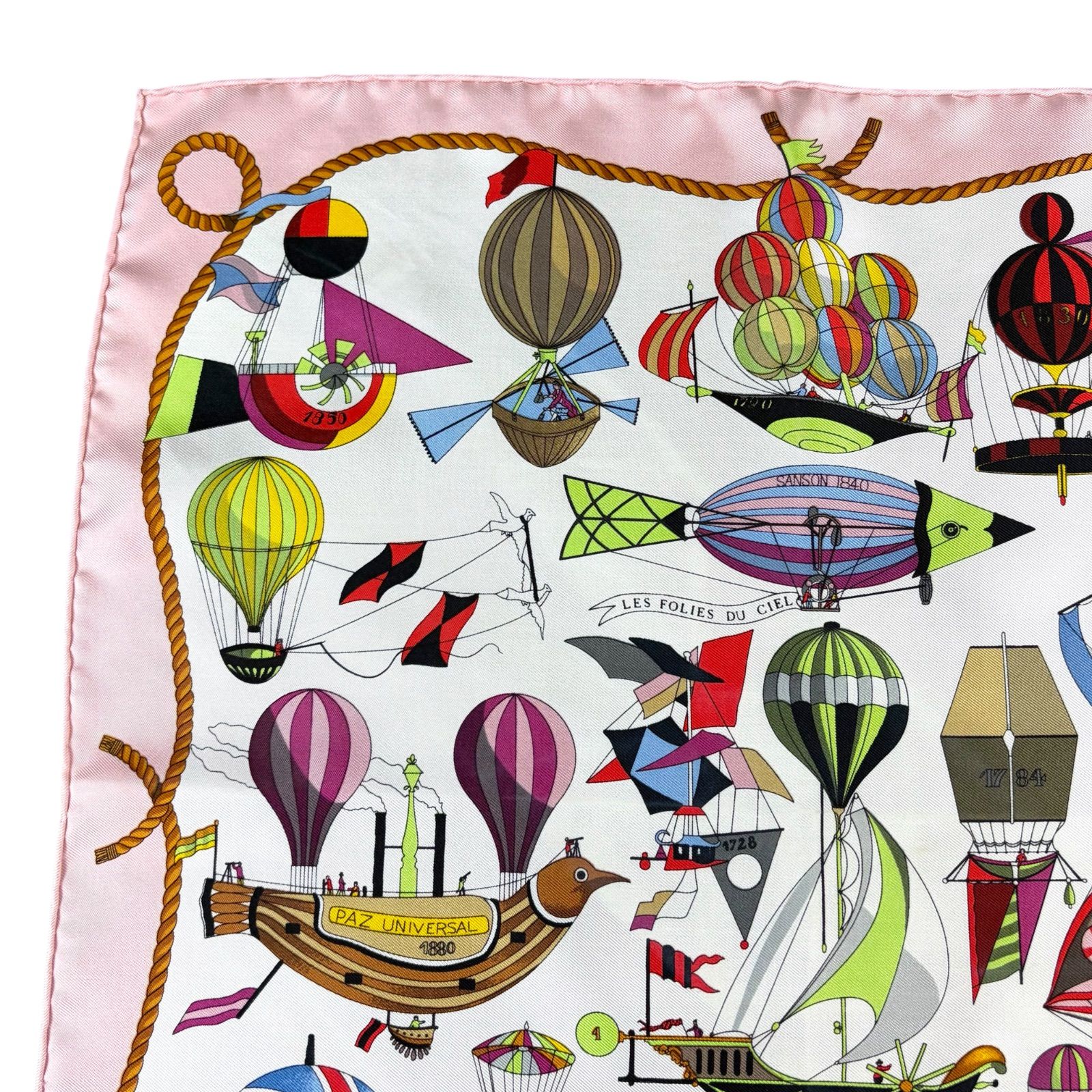 HERMES スカーフ LES FOLIES DU CIEL カレ45 エルメス HERMES LES FOLIES DU CIEL Silk Scarf Carre45 エルメス カレ45