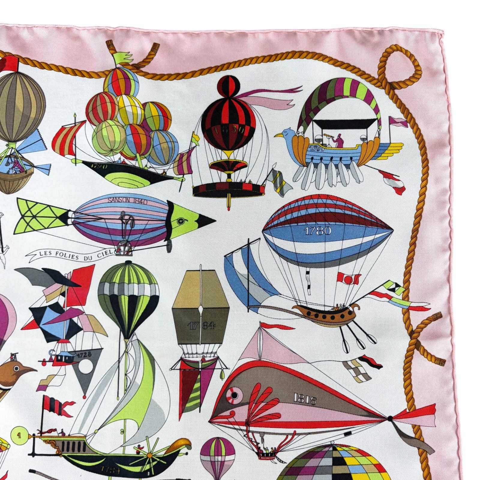 HERMES LES FOLIES DU CIEL Silk Scarf Carre45 エルメス カレ45