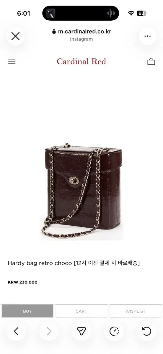 Cardinal Red 下 Hardy バッグ レトロ チョコ hardy retro choco