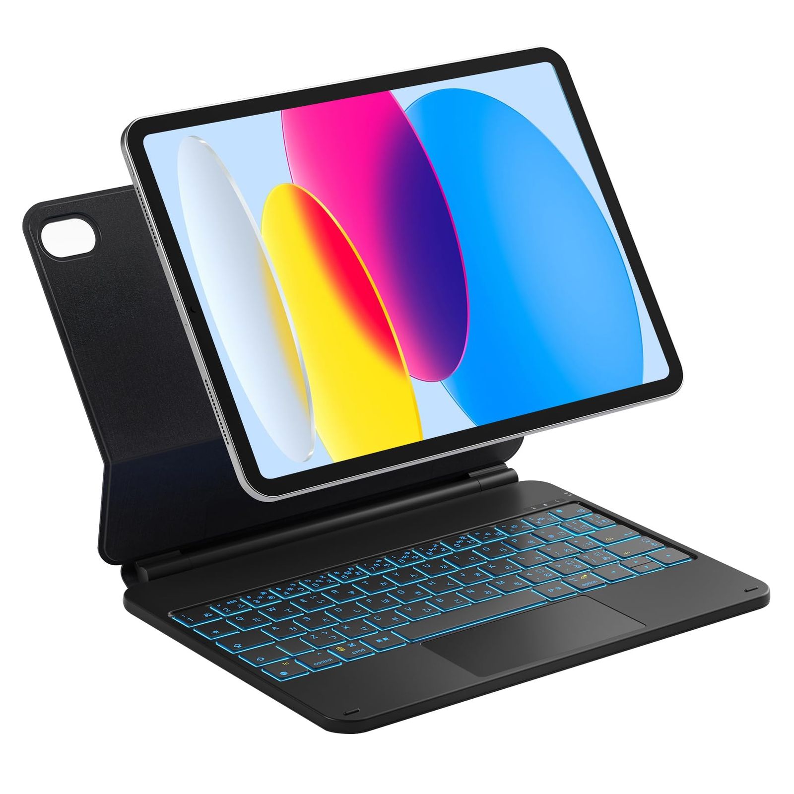 トラックパッド搭載 7色バックライト 11インチ/2022年第10世代10.9インチ対応キーボード 磁気吸着 第11世代 ブラック | 2025年A16 10.9/11インチ対応 iPad 7色バックライト トラックパッド付き JIS日本語配列 マジックキーボ