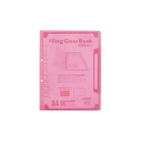 ds-（まとめ）ビュートン ファイリングクリヤーブック FLCBS-A4-10CP ピンク〔×30セット〕
